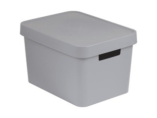 Kaste ar vāku Curver Infinity Recycled, pelēka, 36x27x22cm, 17l