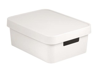 Kaste ar vāku Curver Infinity Recycled, balta, 36x27x14cm, 11l
