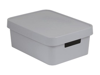 Kaste ar vāku Curver Infinity Recycled, pelēka, 36x27x14cm, 11l