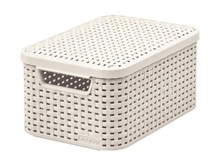 Коробка с крышкой Style S, 29,1x19,8x14,2 см, кремовая
