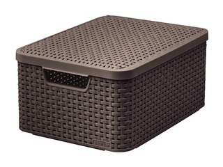 Kaste ar vāku Curver Style M, tumši brūna, 39,3x29,3x18,7cm