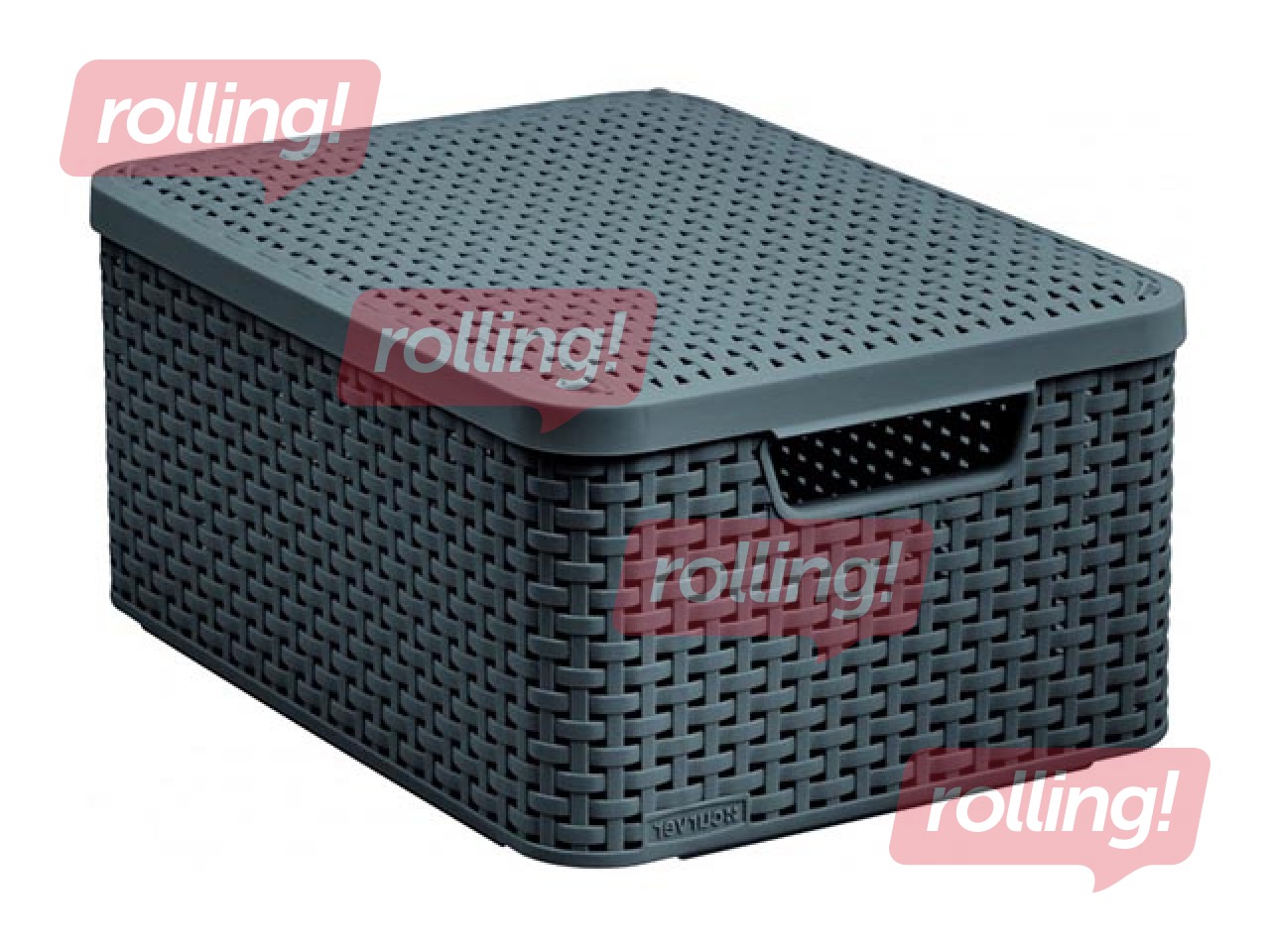 Box with lid Style M, 39.3x29.3x18.7 cm, dark gray