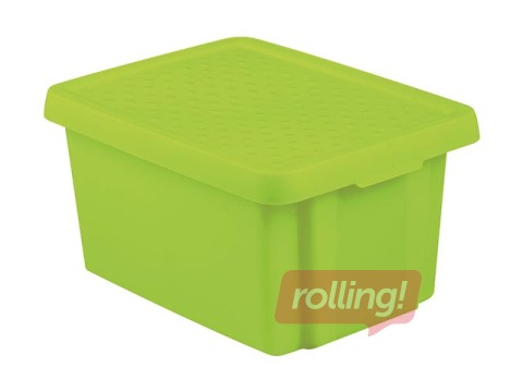 Kaste uzglabāšanai ar vāku Curver Essentials, zaļa, 16l