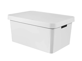 Uzglabāšanas kaste Curver Infinity Recycled, ar vāku, balta, 45l