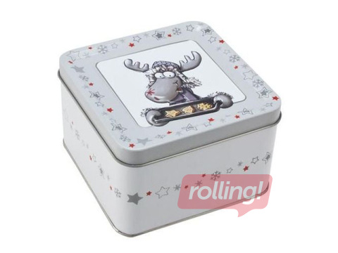 Metāla kārba ar briedi, 10.5x10.5x6.8cm