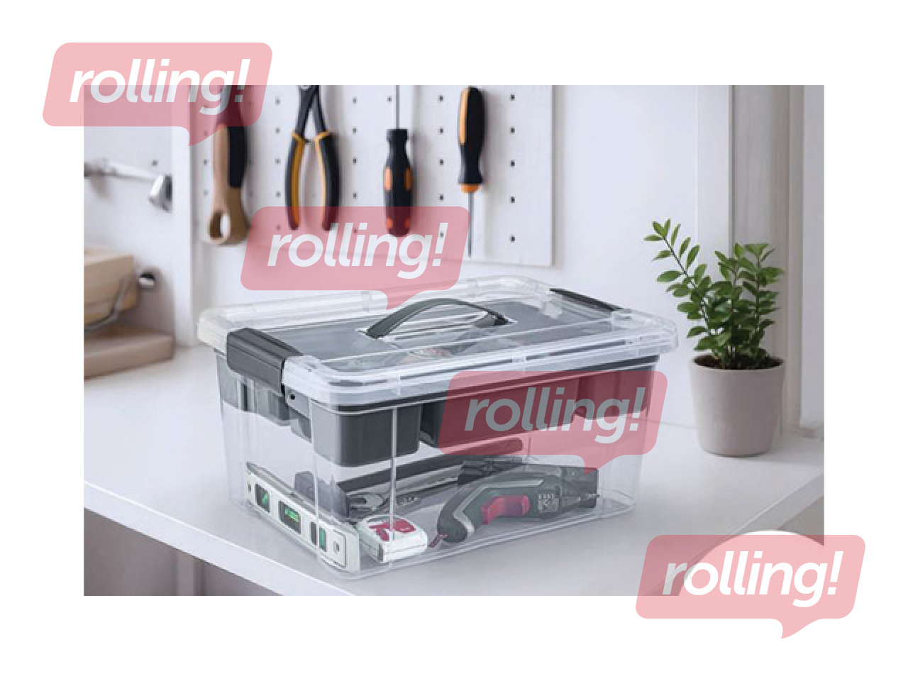 Uzglabāšanas kaste ar organizatoru, 41x30x20cm, 16l