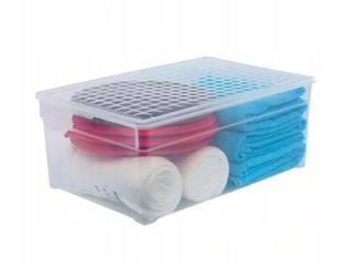Kaste Curver Textile Box, ar vāku, caurspīdīga, 45l, 59.6x39.4x23cm