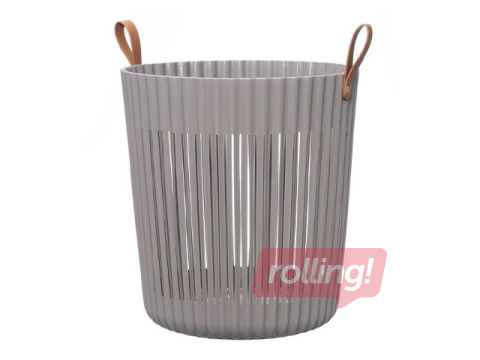 Корзина для хранения, пластик, серая, Ø37x40см
