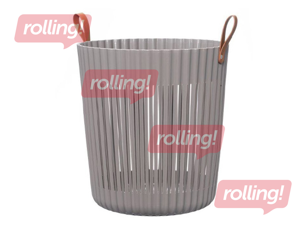 Uzglabāšanas grozs, plastmasa, pelēks, Ø37x40cm