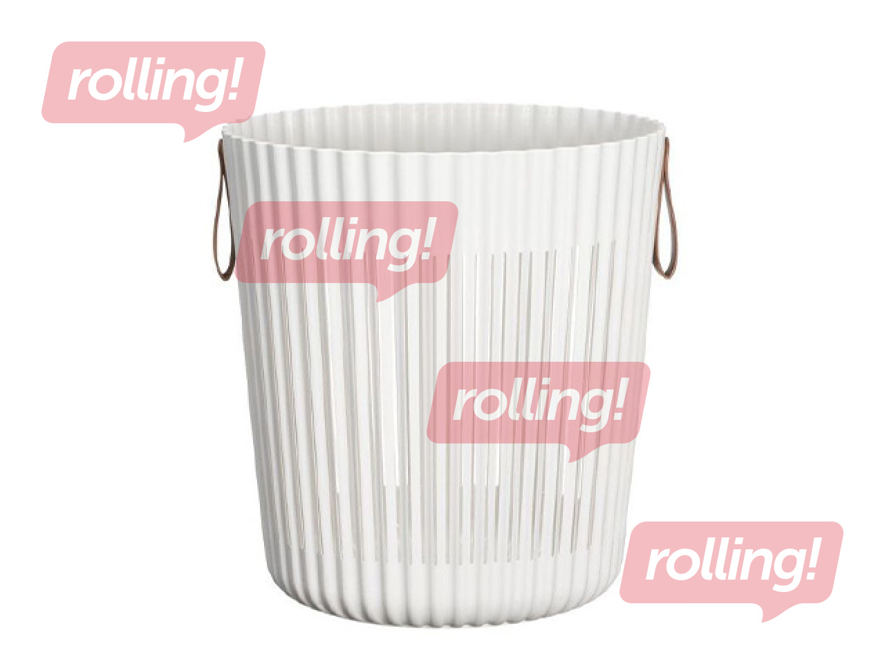 Storage basket, plastic, white, Ø37x40cm