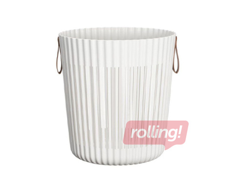 Uzglabāšanas grozs, plastmasa, balts, Ø37x40cm