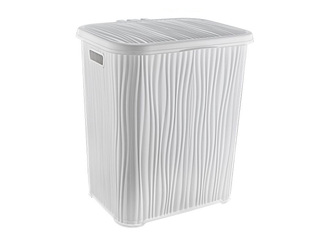 Laundry basket Ozer Wavy, with lid, white, plastic, 48l
