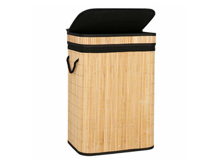 Pesukorv Springos, kaanega, pruun, must, bambus, 72l