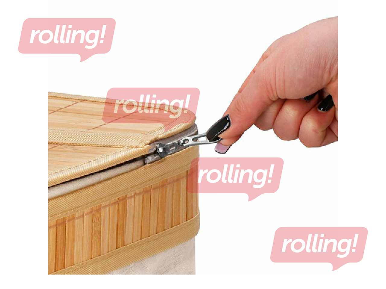 Корзина для белья Springos, два отделения, с крышкой, коричневая, бамбук, 100л