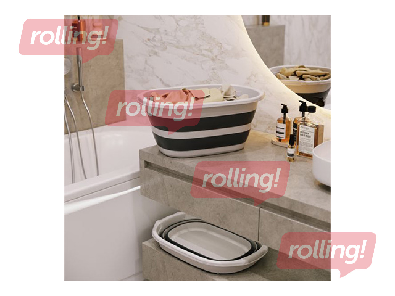 Veļas grozs DunyaPlastik, salokāms, 25l