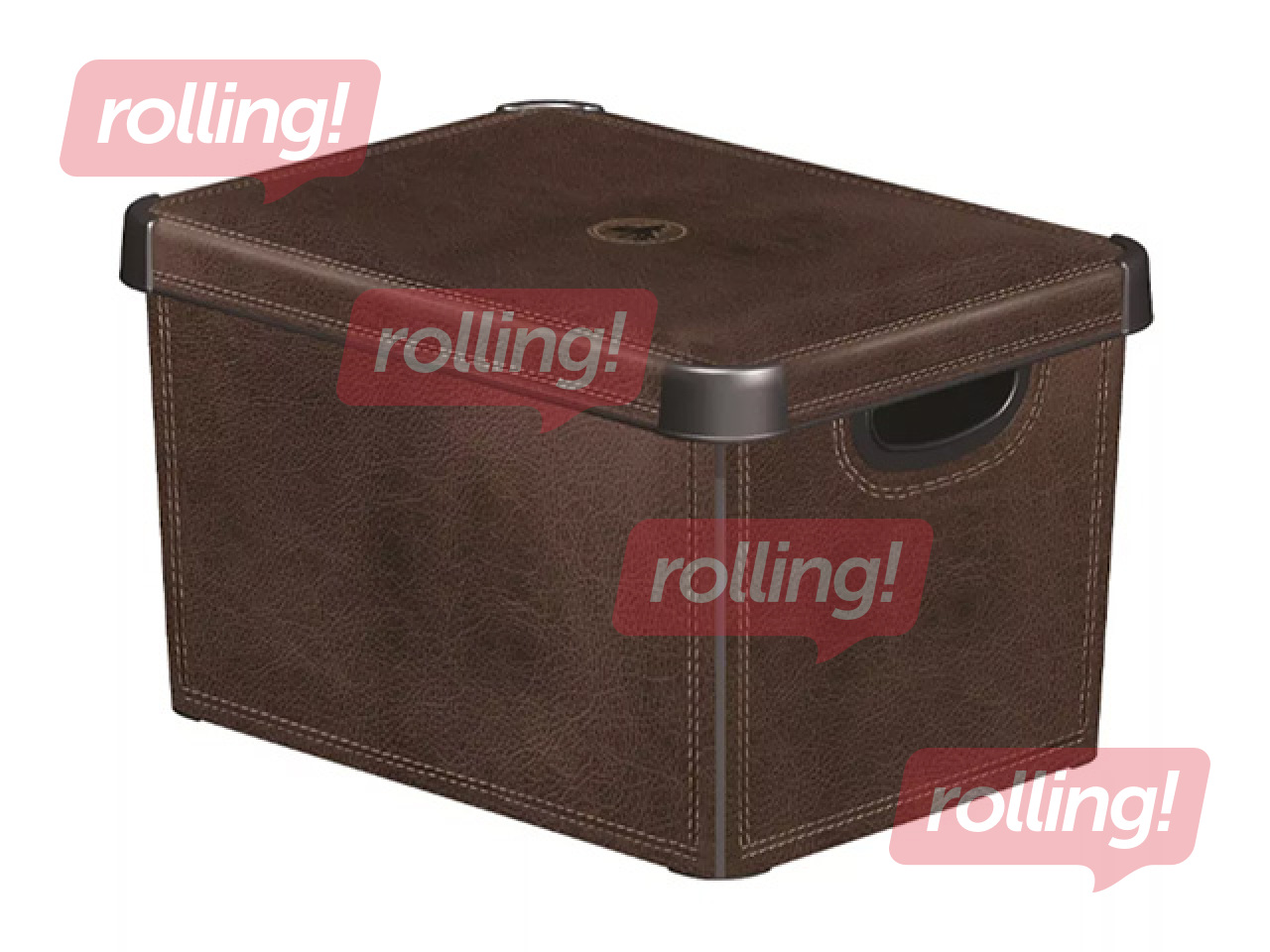 Uzglabāšanas kaste Curver Deco Stockholm L, ar vāku, brūna, 39.5x29.5x23.5cm, 22l