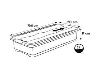 Hoiukast Keeeper Eckhart, kaanega, hall, 33l