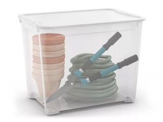 Uzglabāšanas kaste Curver T Box XXL, ar vāku, caurspīdīga, 39x55.5x42.5cm, 70l