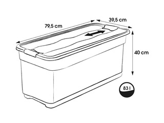 Ящик для хранения Keeeper Cornelia, с крышкой, прозрачный, 83л