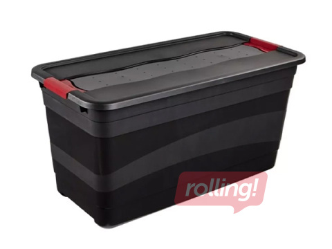 Storage box Keeeper Eckhart, with lid, grey, 83l