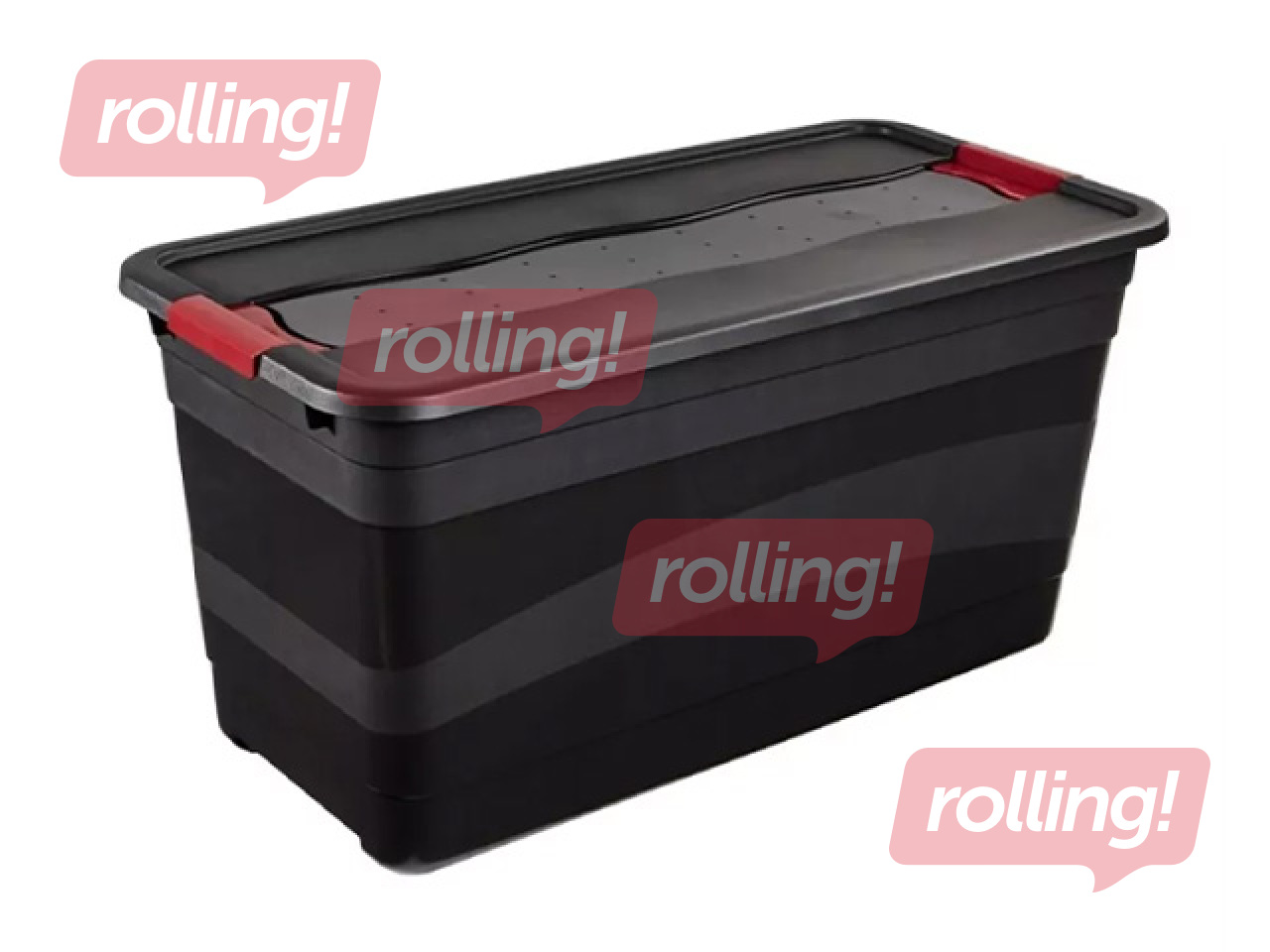 Storage box Keeeper Eckhart, with lid, grey, 83l