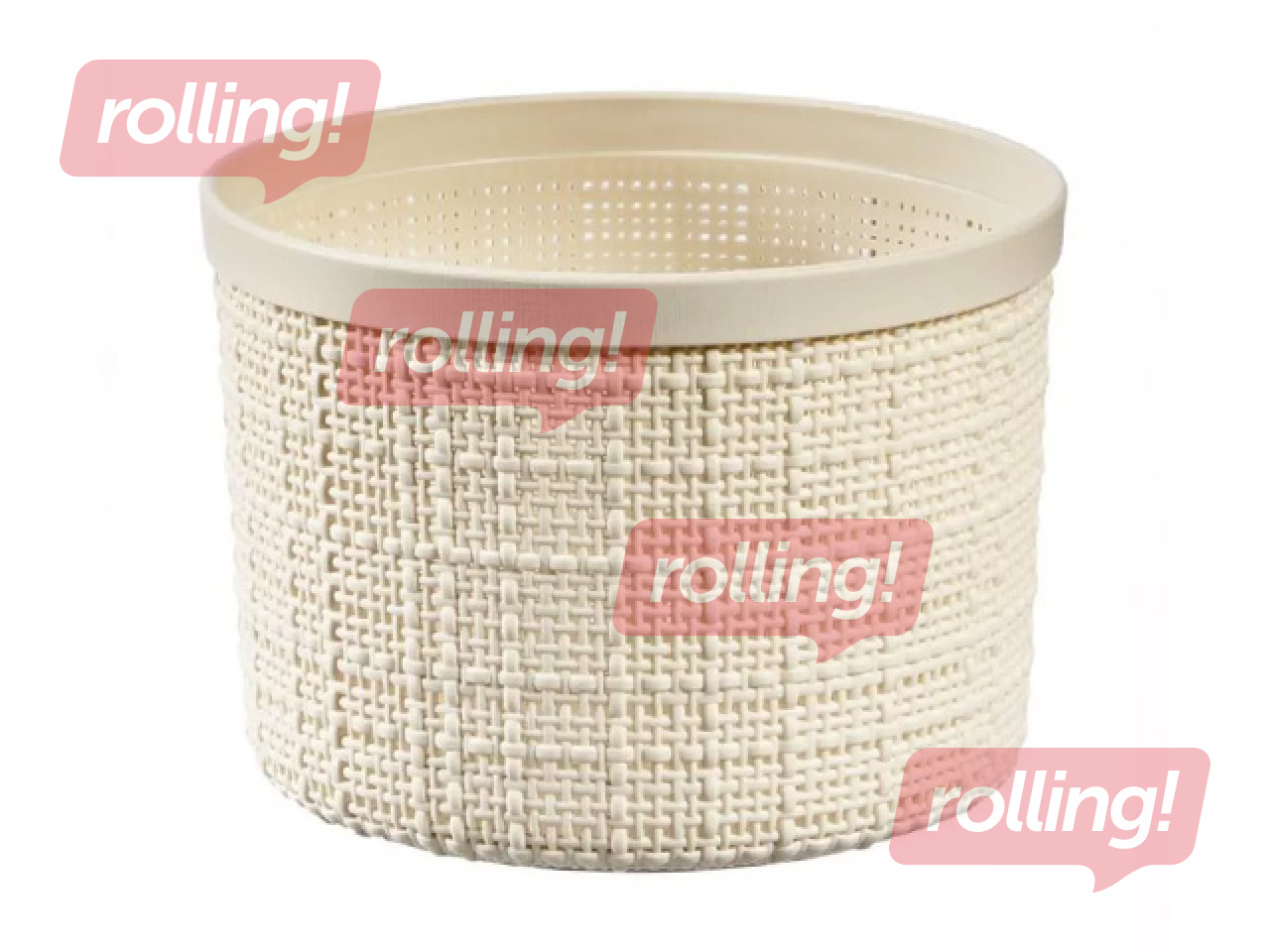 Uzglabāšanas kaste Curver, Jute, ar vāku, krēmkrāsas, Ø17x13cm, 2l