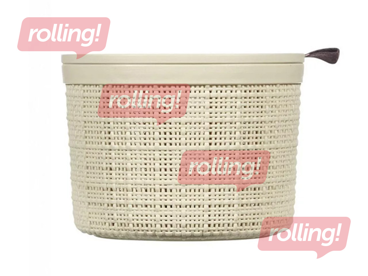 Uzglabāšanas kaste Curver, Jute, ar vāku, krēmkrāsas, Ø17x13cm, 2l