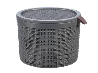 Basket Curver, Jute, with lid, grey, Ø17x13cm, 2l