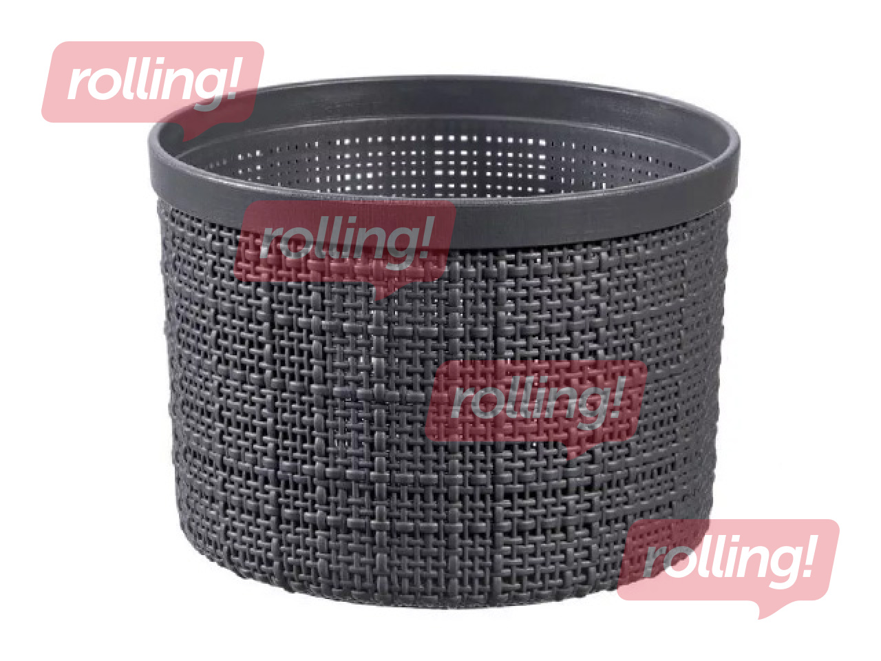 Basket Curver, Jute, with lid, grey, Ø17x13cm, 2l