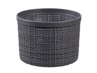 Uzglabāšanas kaste Curver, Jute, ar vāku, pelēks, Ø17x13cm, 2l