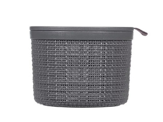 Uzglabāšanas kaste Curver, Jute, ar vāku, pelēks, Ø17x13cm, 2l