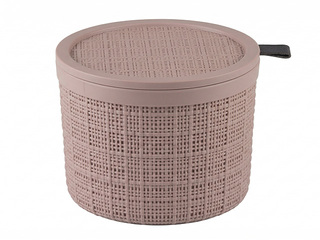 Groziņš Curver Jute, ar vāku, rozā, Ø17x13cm, 2l
