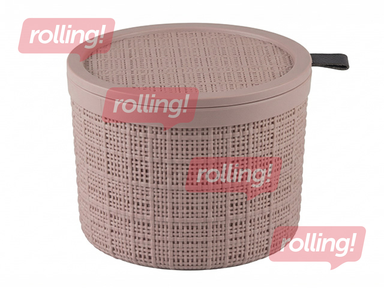 Korv Curver Jute, kaanega, roosa, Ø17x13cm, 2l