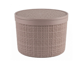 Korv Curver Jute, kaanega, roosa, Ø17x13cm, 2l