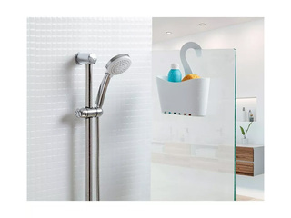 Dušas organizators Tatay, uzkarināms, balts, 25x9x28cm