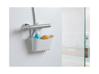 Dušas organizators Tatay, uzkarināms, balts, 25x9x28cm