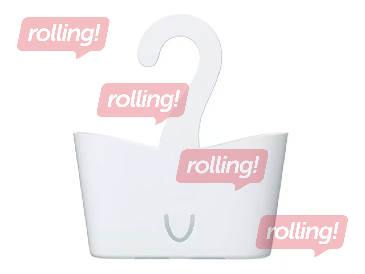 Dušas organizators Tatay, uzkarināms, balts, 25x9x28cm