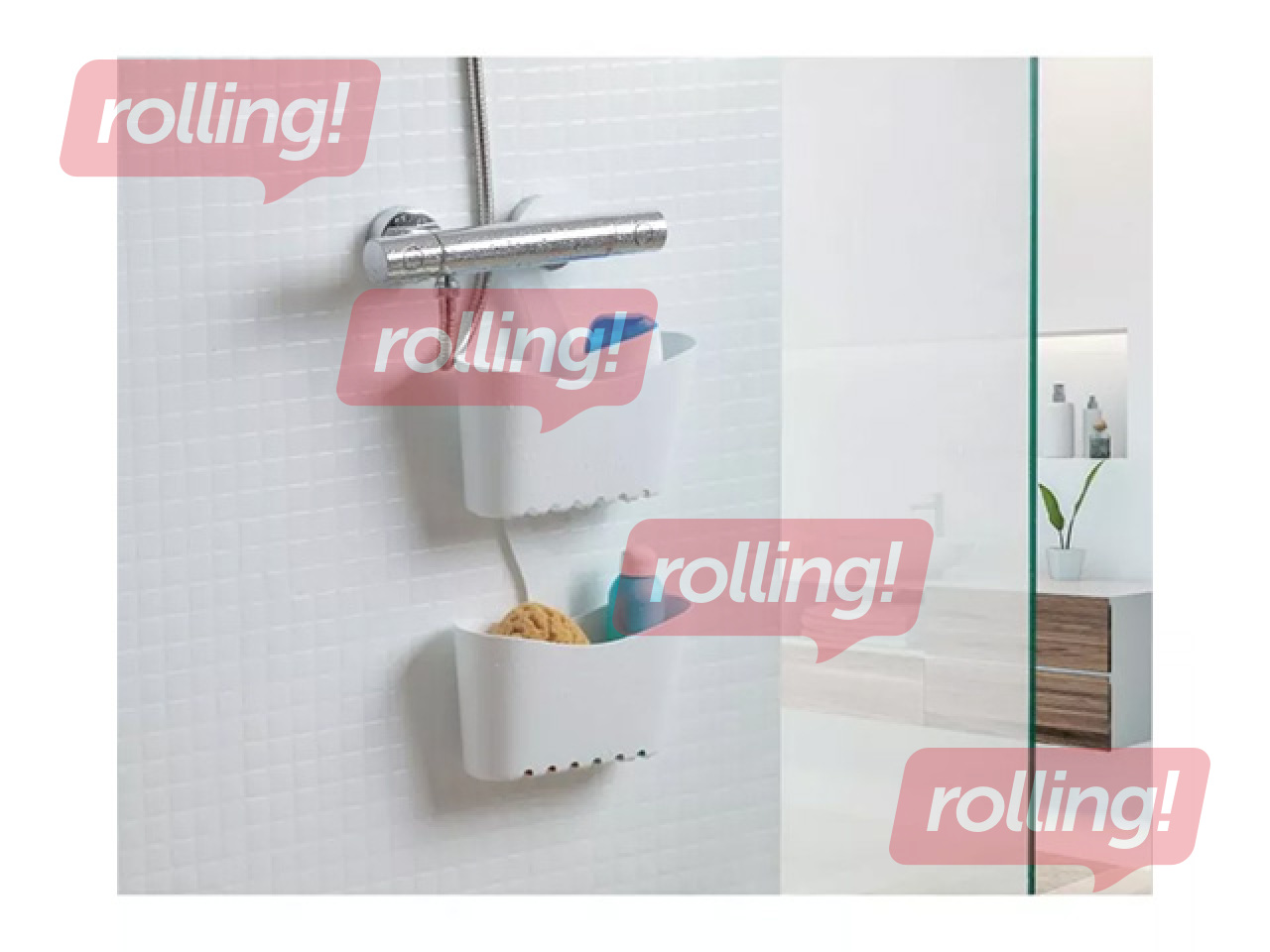 Полка для ванной комнаты Tatay, подвесная, белая, 25x9x28cm