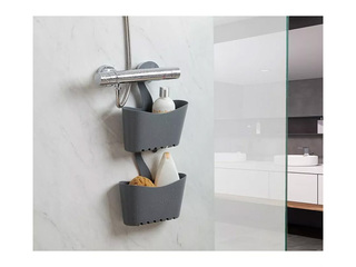 Dušas organizators Tatay, uzkarināms, pelēks, 25x9x28cm