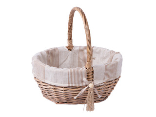 Basket Willi Stripe, with handle and textile lining, 33x25x34cm