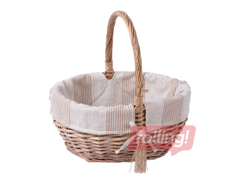 Корзина Willi Stripe, с ручкой и текстильной подкладкой, 33x25x34см