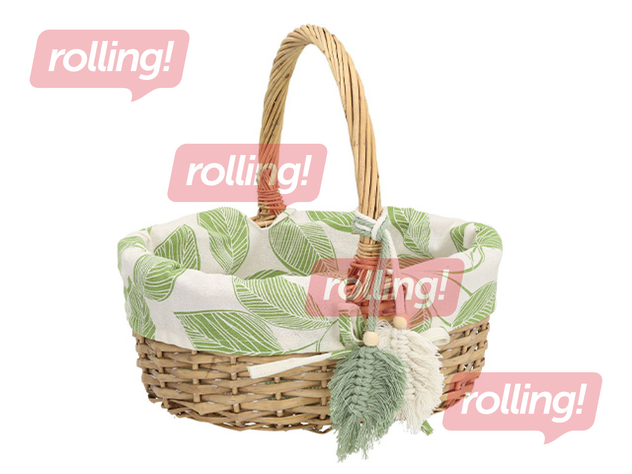 Корзина Willi Miro, с ручкой и текстильной подкладкой, 30x21x29см