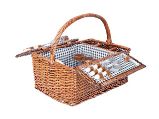 Корзина для пикника Gino, на 4 персоны, с ручкой, 46x33x22/40см