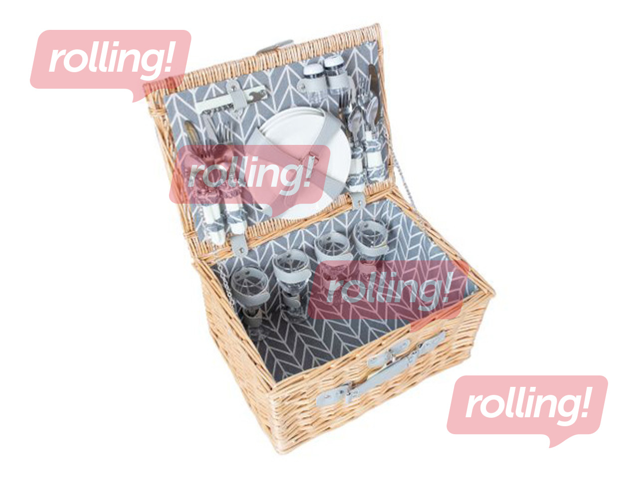 Piknikukorv Gino, 4 inimesele, 40x30x20cm