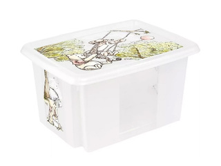 Storage box Keeeper Karolina Winnie the Pooh, with lid, transparent, 38x29.5x20.5cm, 15l