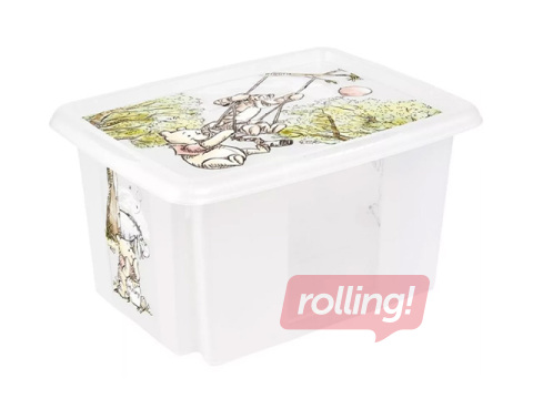 Uzglabāšanas kaste Keeeper Karolina Winnie the Pooh, ar vāku, caurspīdīga, 38x29.5x20.5cm, 15l