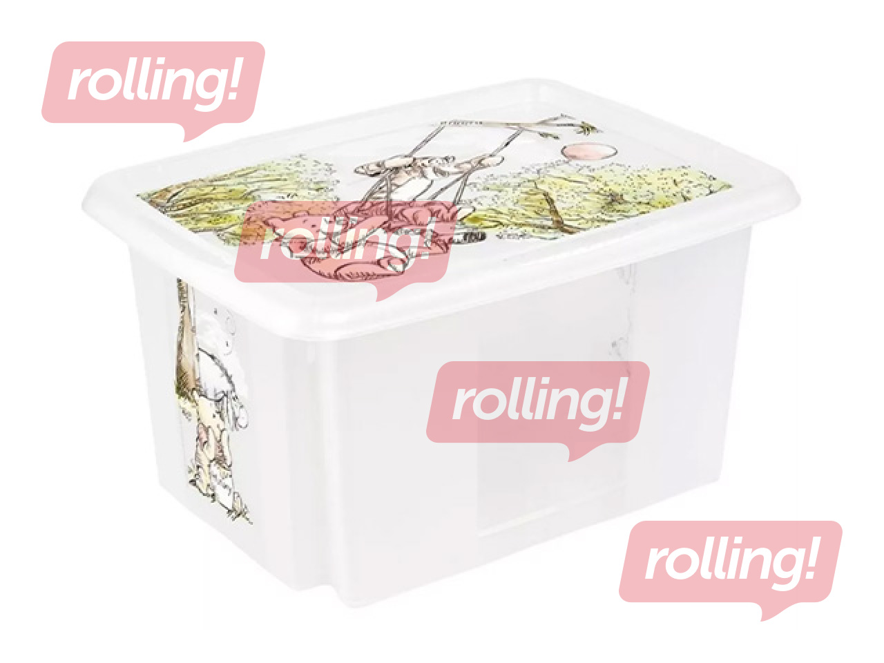 Uzglabāšanas kaste Keeeper Karolina Winnie the Pooh, ar vāku, caurspīdīga, 38x29.5x20.5cm, 15l