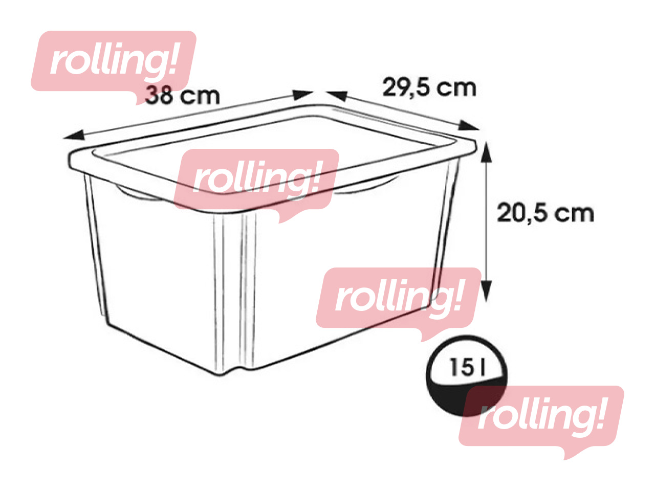 Uzglabāšanas kaste Keeeper Karolina Winnie the Pooh, ar vāku, caurspīdīga, 38x29.5x20.5cm, 15l
