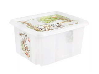 Storage box Keeeper Karolina Winnie the Pooh, with lid, transparent, 42.5x35.5x22.5cm, 24l