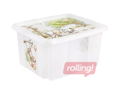 Uzglabāšanas kaste Keeeper Karolina Winnie the Pooh, ar vāku, caurspīdīga, 42.5x35.5x22.5cm, 24l